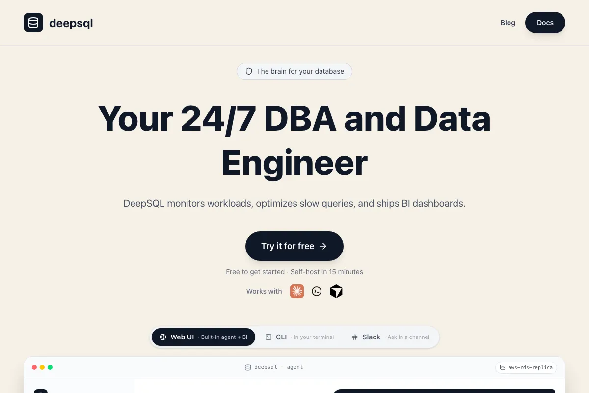 DeepSQL — 24/7 database DBA