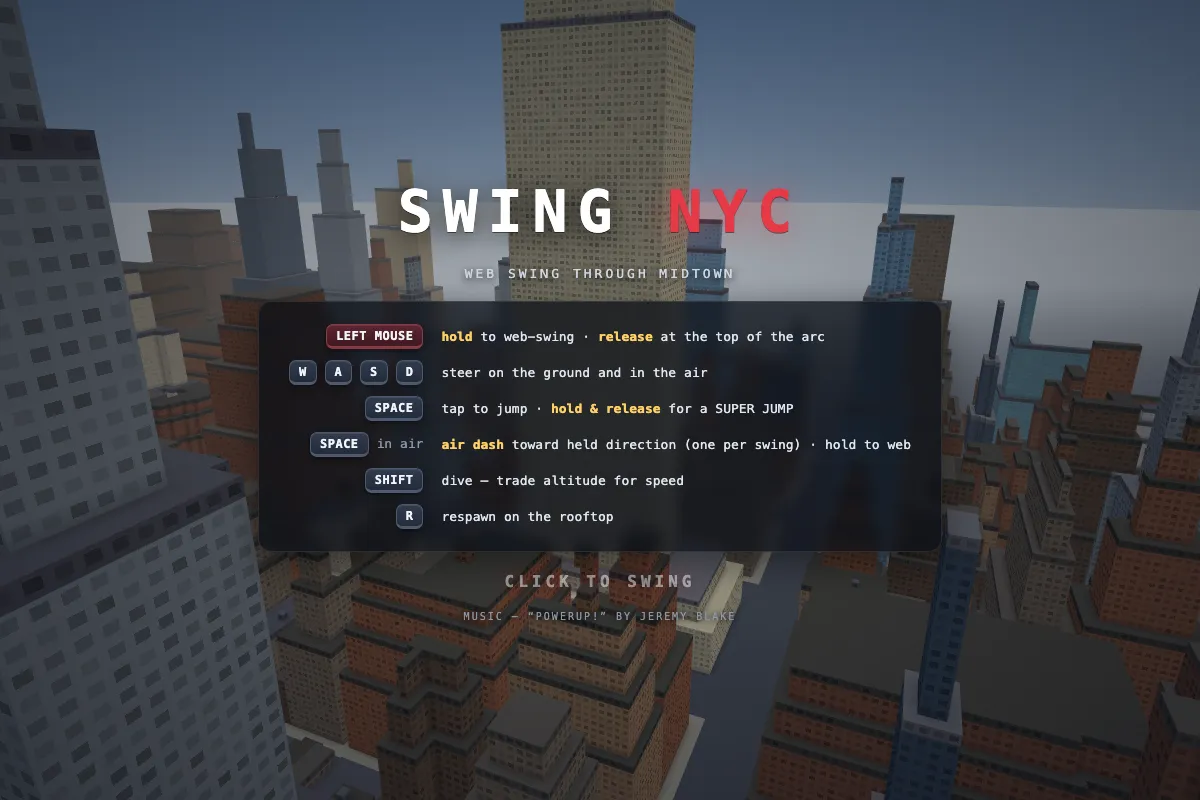 SWING NYC — web swing through midtown